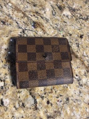 Authentic Vintage LOUIS VUITTON Portefeuille Damier Ebene Wallet Coin Purse